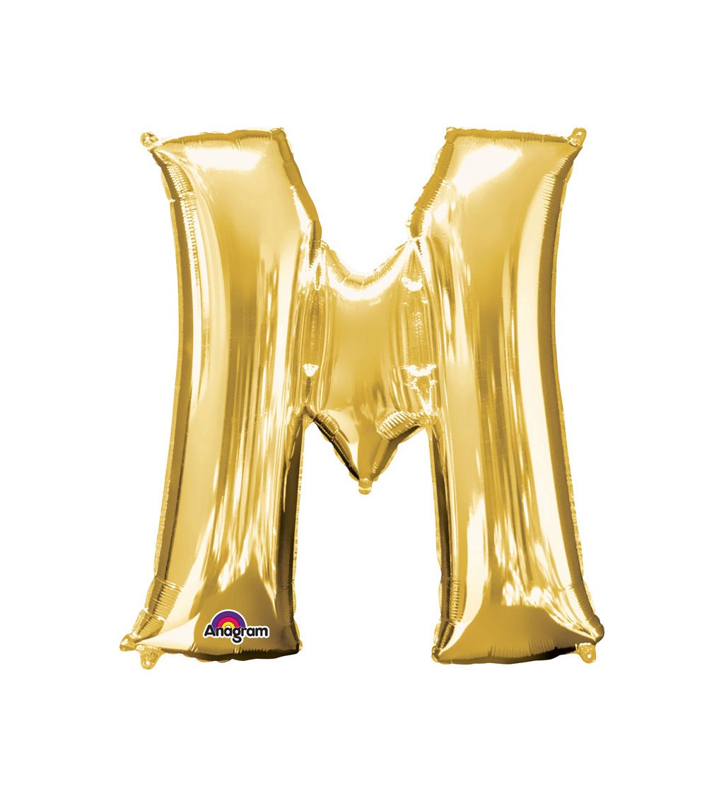 Nafukovací fóliový balónek zlatý - M