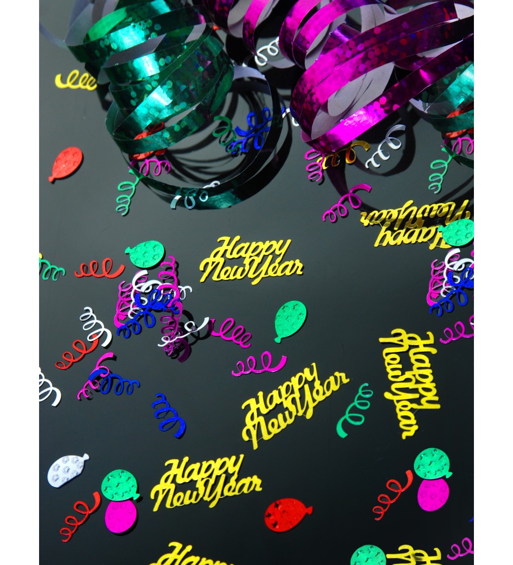 Konfety Happy New Year - zlaté