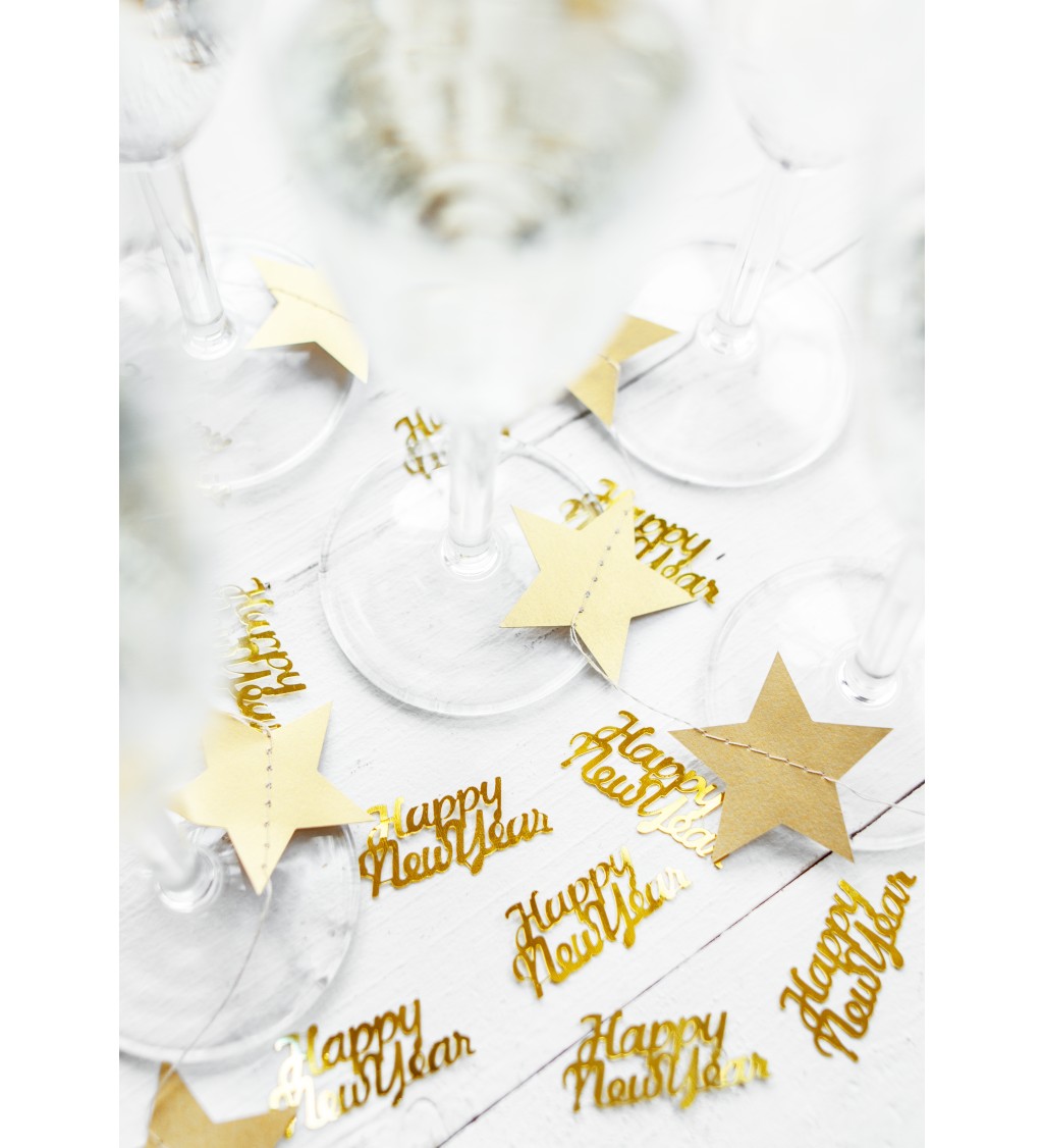Konfety Happy New Year - zlaté