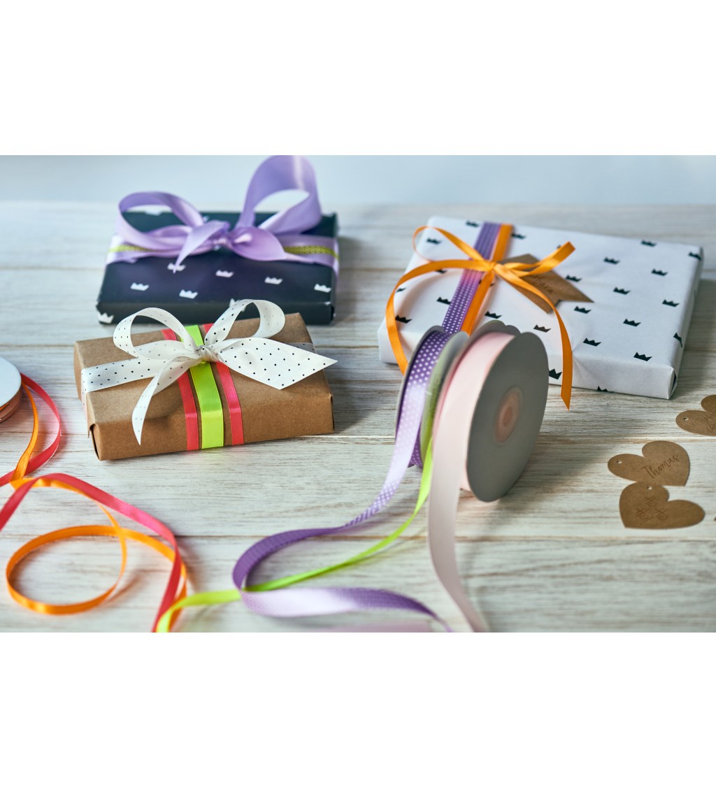 Saténová stuha - 6 mm - oranžová