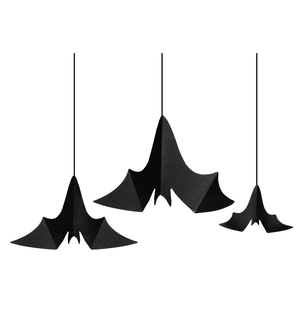 Dekorace závěsní netopýři - 3 ks