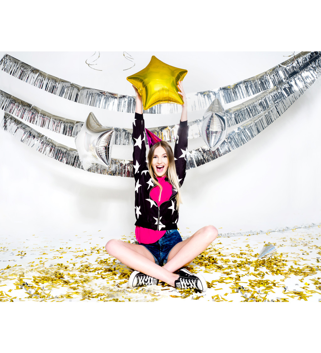 Vystřelovací konfety proužky - zlaté