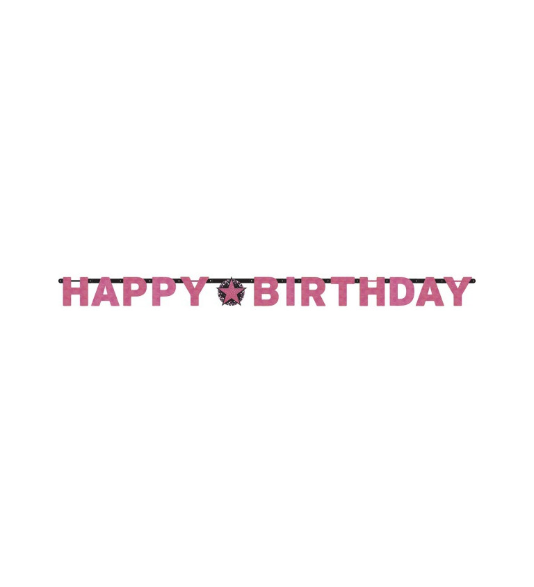 Letter Banner Sparkling Celebrations pink Happy Birthday