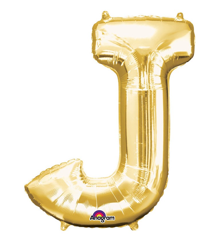 Nafukovací fóliový balónek zlatý - J