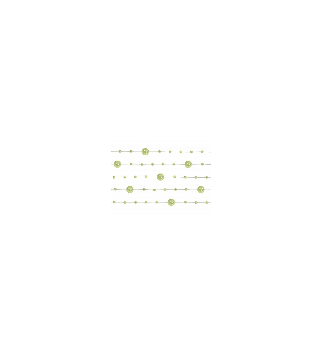 Girlanda - perličky - světle zelená