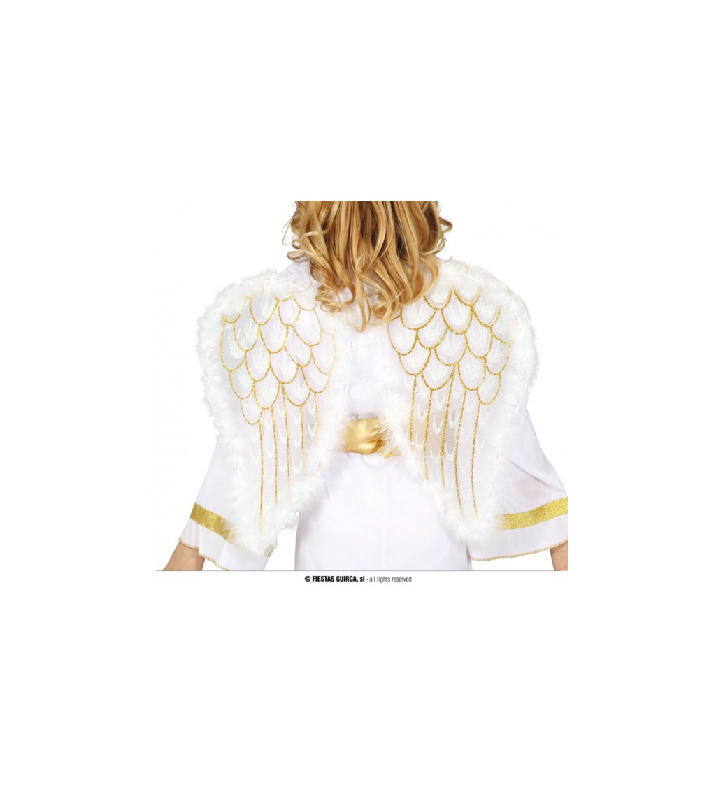 Zlato-bílá dětská andělská křídla