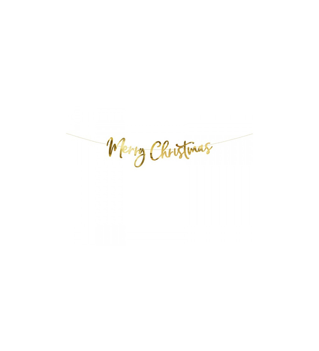 Girlanda MERRY CHRISTMAS - zlatá