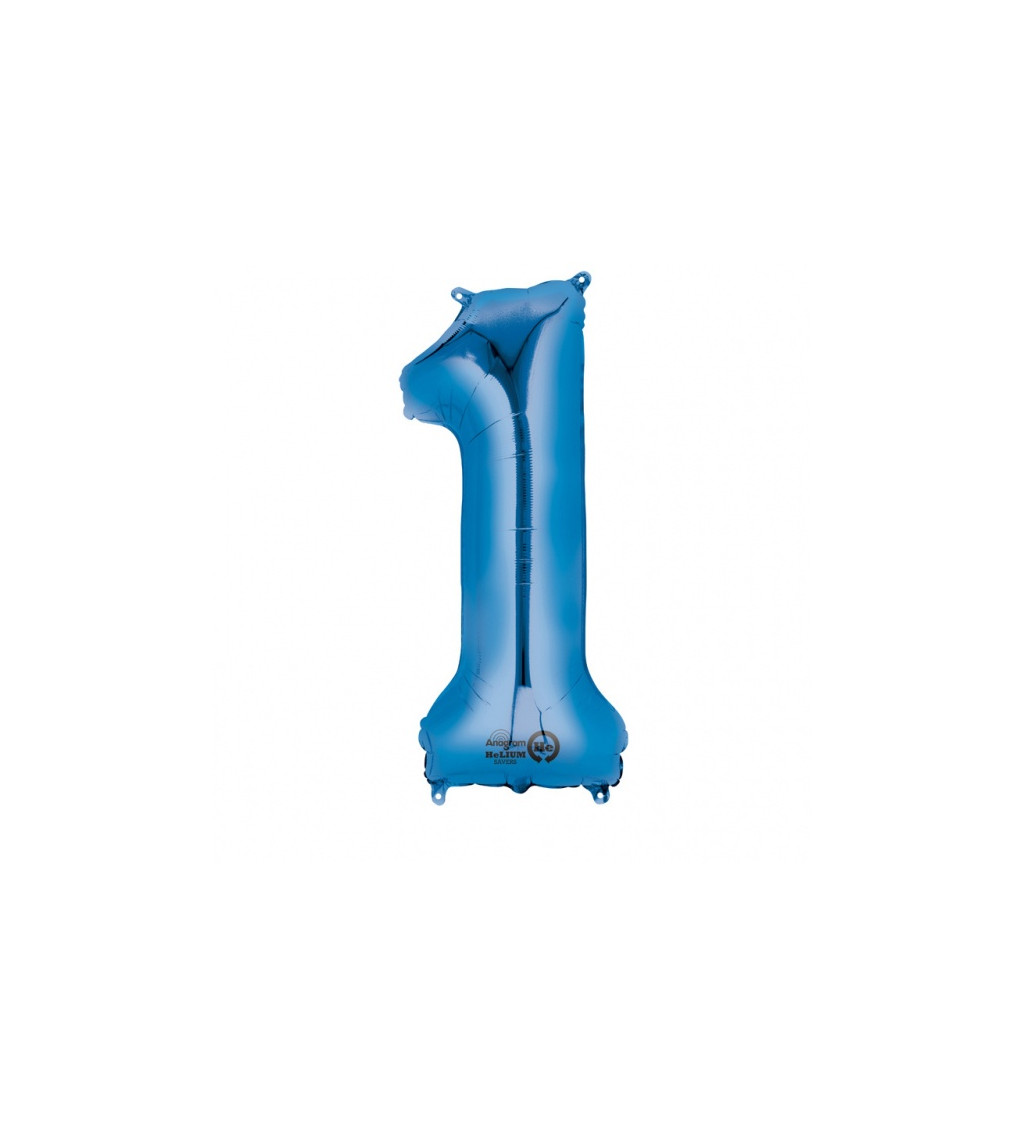 Fóliový balónek modrý - velké číslo 1