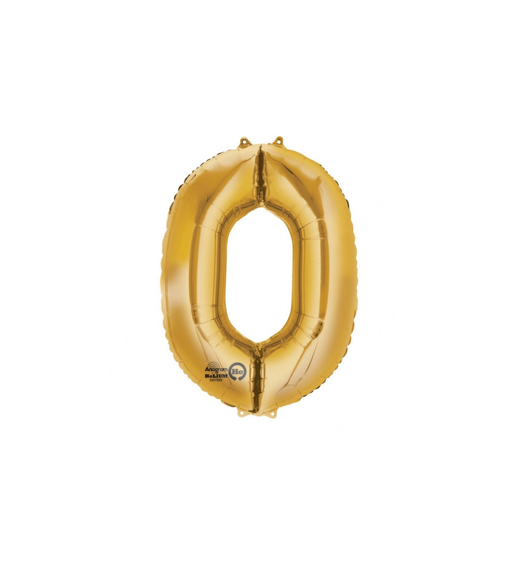 Fóliový balónek zlatý - velké číslo 0