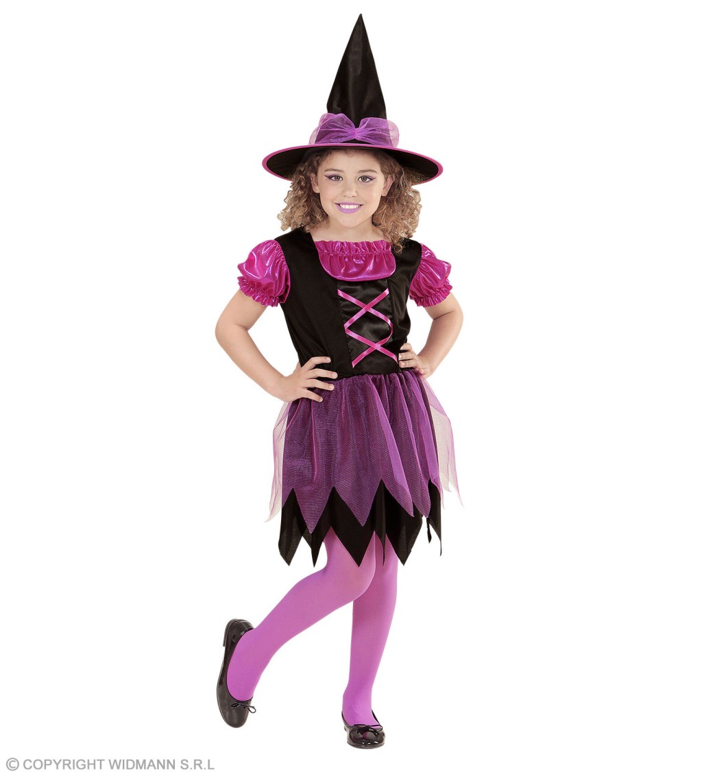 Dívčí kostým růžová čarodějka