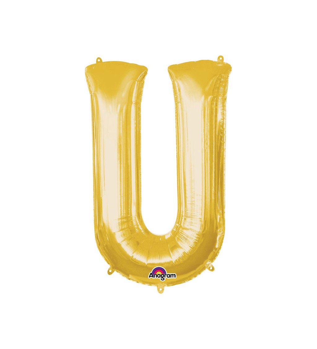 Nafukovací fóliový balónek zlatý - U