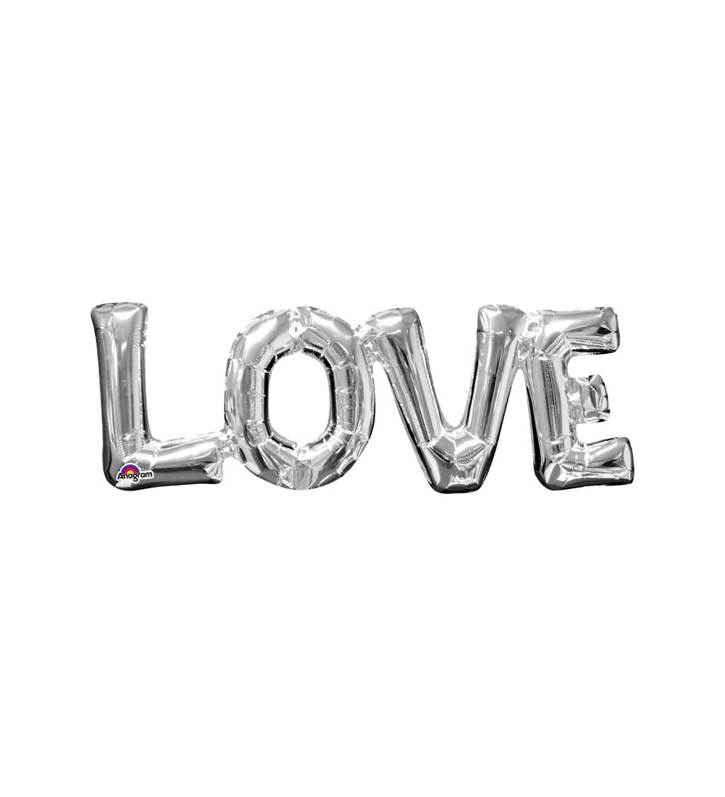 Fóliový balónek stříbrný - Love