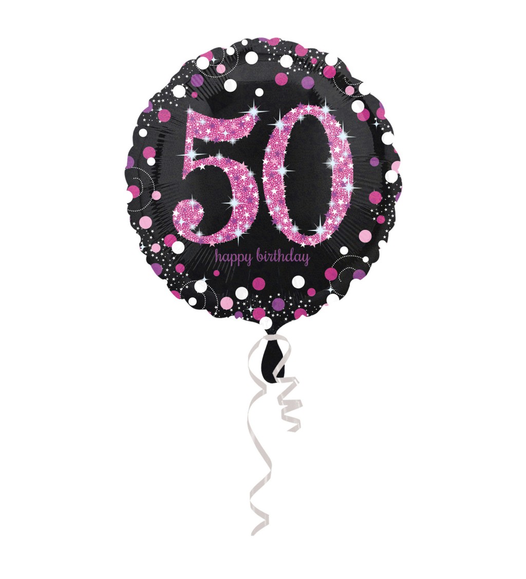 Růžový fóliový balónek 50