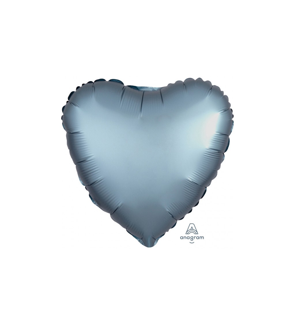 Balonek fóliový - Srdce Ocelově modré