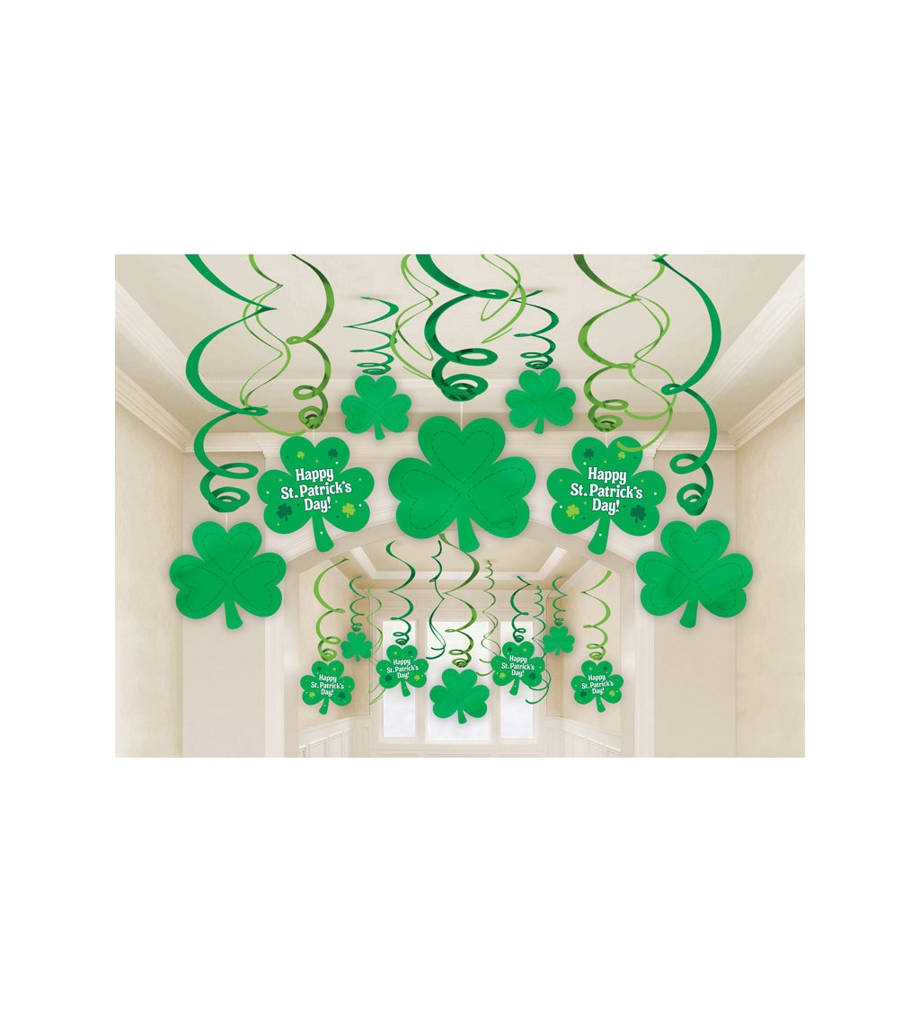 Dekorace St. Patrick - zelené trojlístky