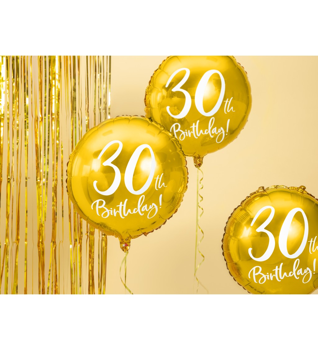 Fóliový balónek 30th Birthday - zlatý