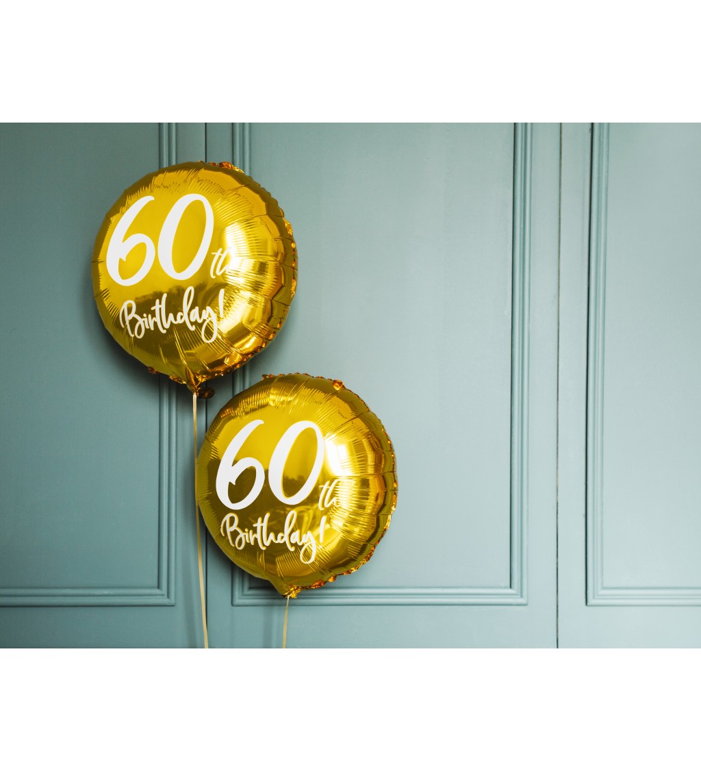 Fóliový balónek 60th Birthday - zlatý