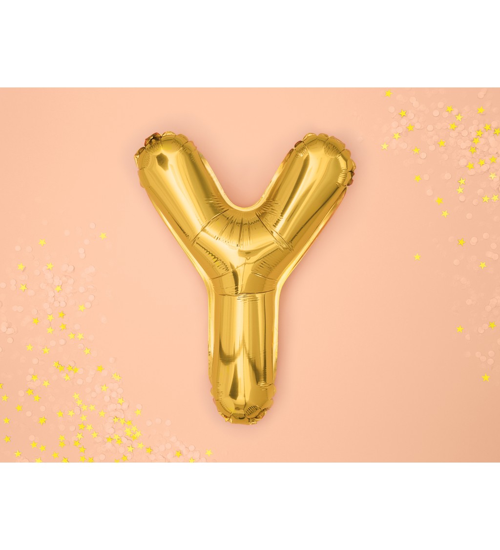 Fóliový balónek Y - růžové zlato