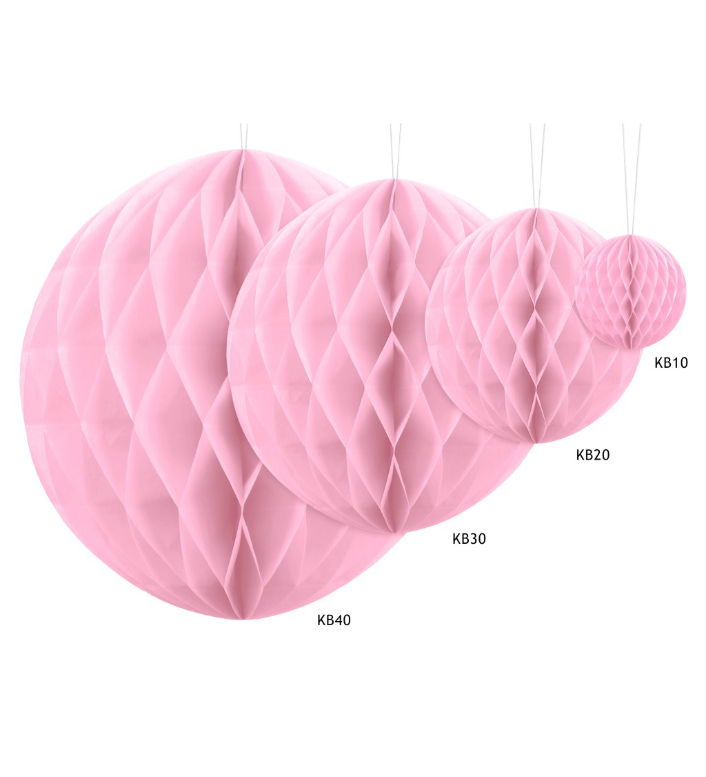 Papírová koule - růžová, 10 cm