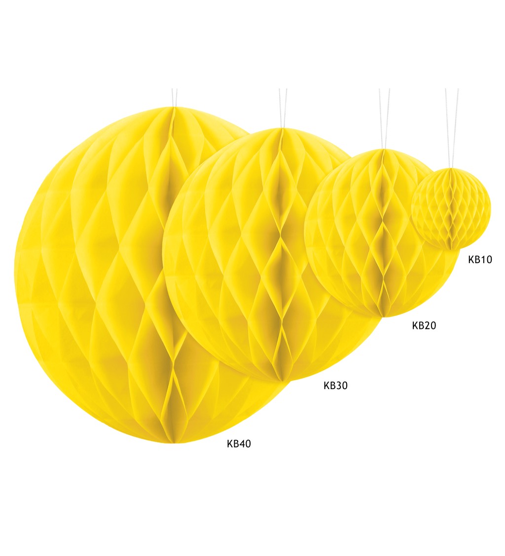Papírová koule - žlutá, 20 cm
