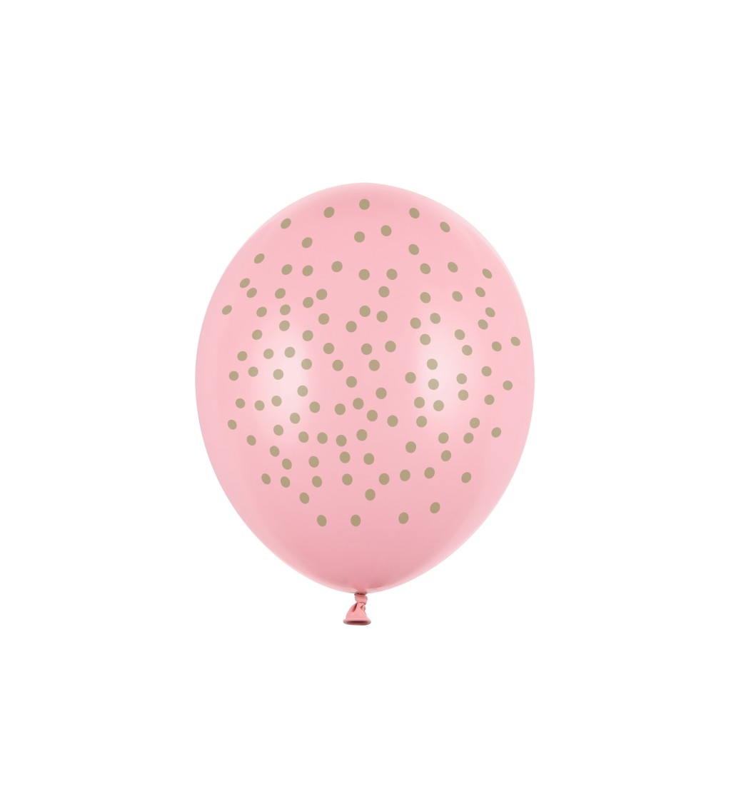 Růžové balónky se stříbrnými puntíky