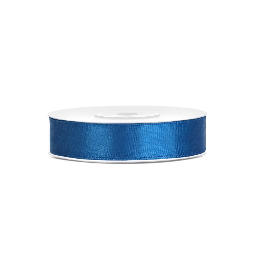 Saténová stuha - 12 mm - modrá