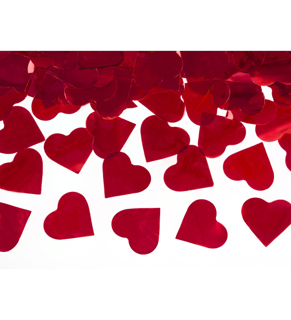 Vystřelovací konfety - malé - červená srdce