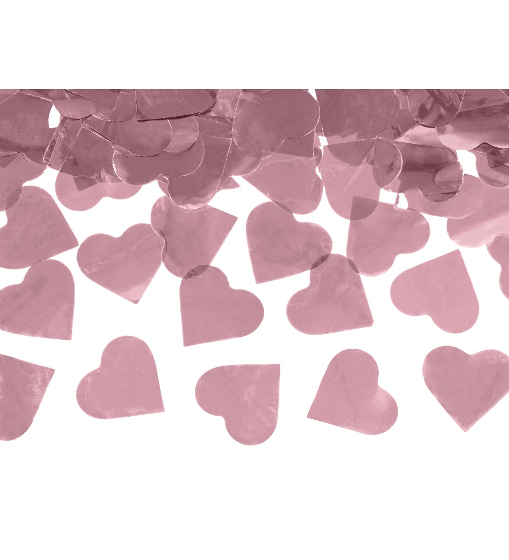 Vystřelovací konfety - růžově zlatá srdce