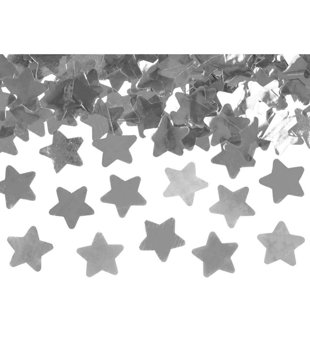 Vystřelovací konfety - stříbrné hvězdy