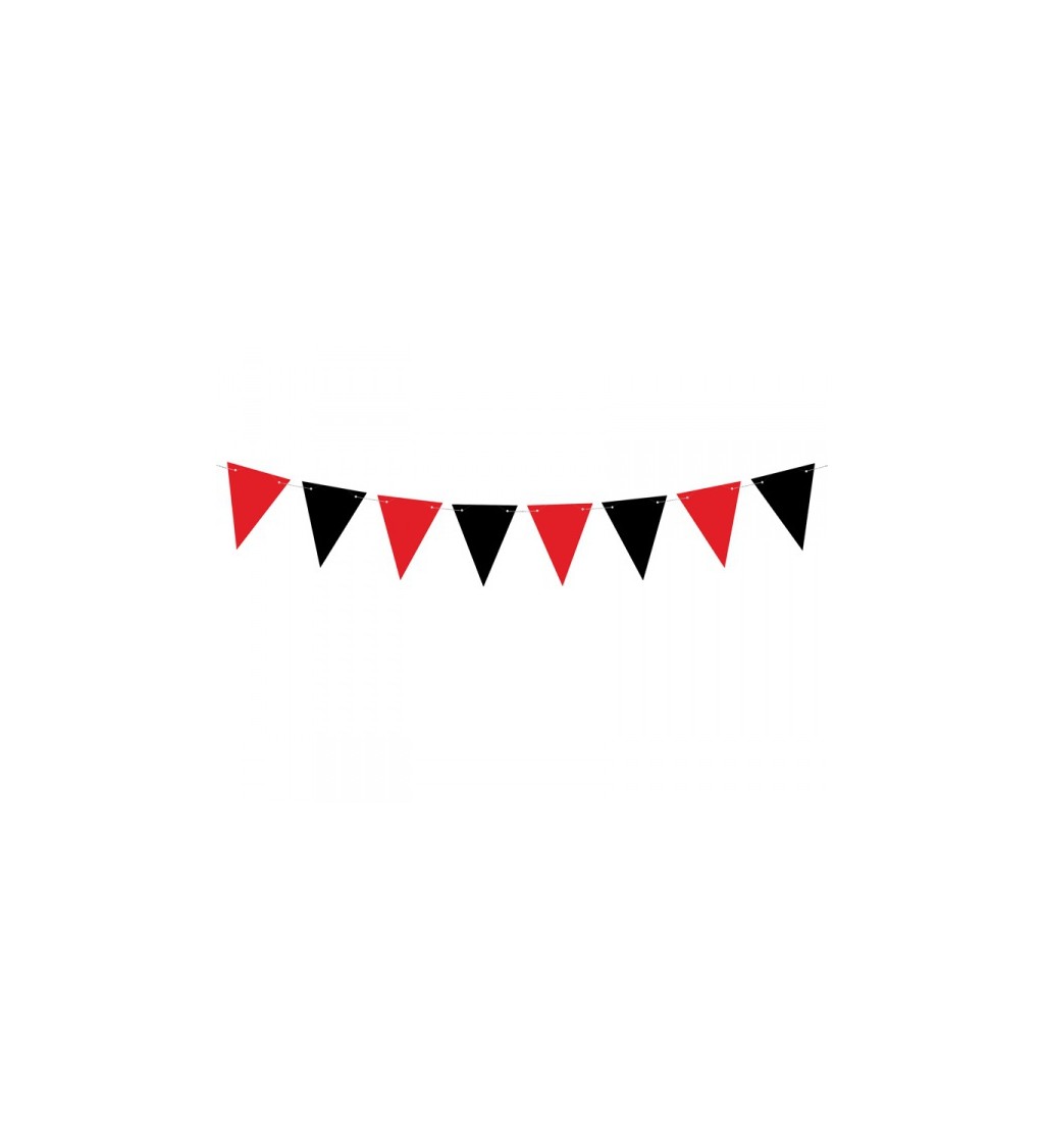 Girlanda - trojúhelníky černé a červené