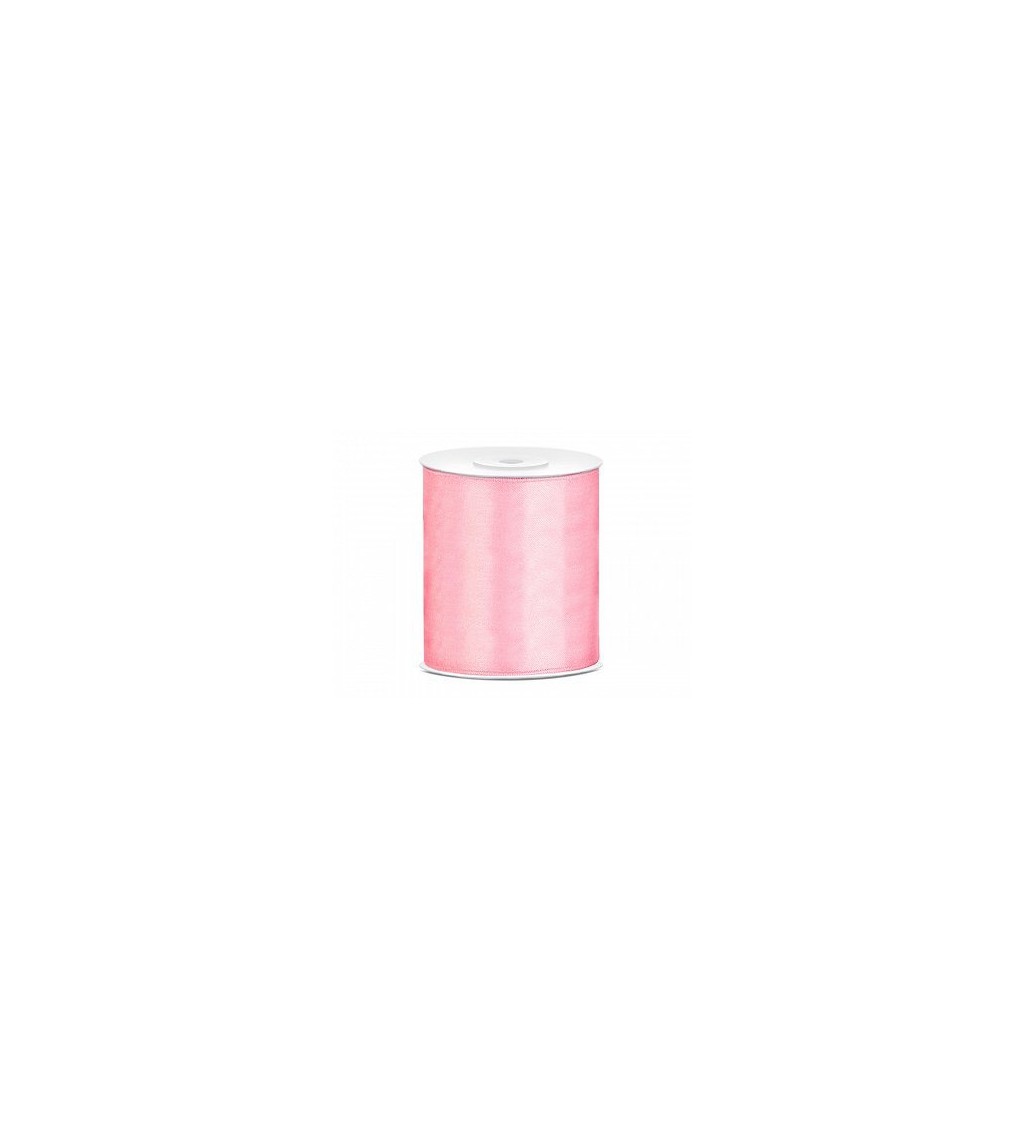 Saténová stuha - 100 mm - světle růžová