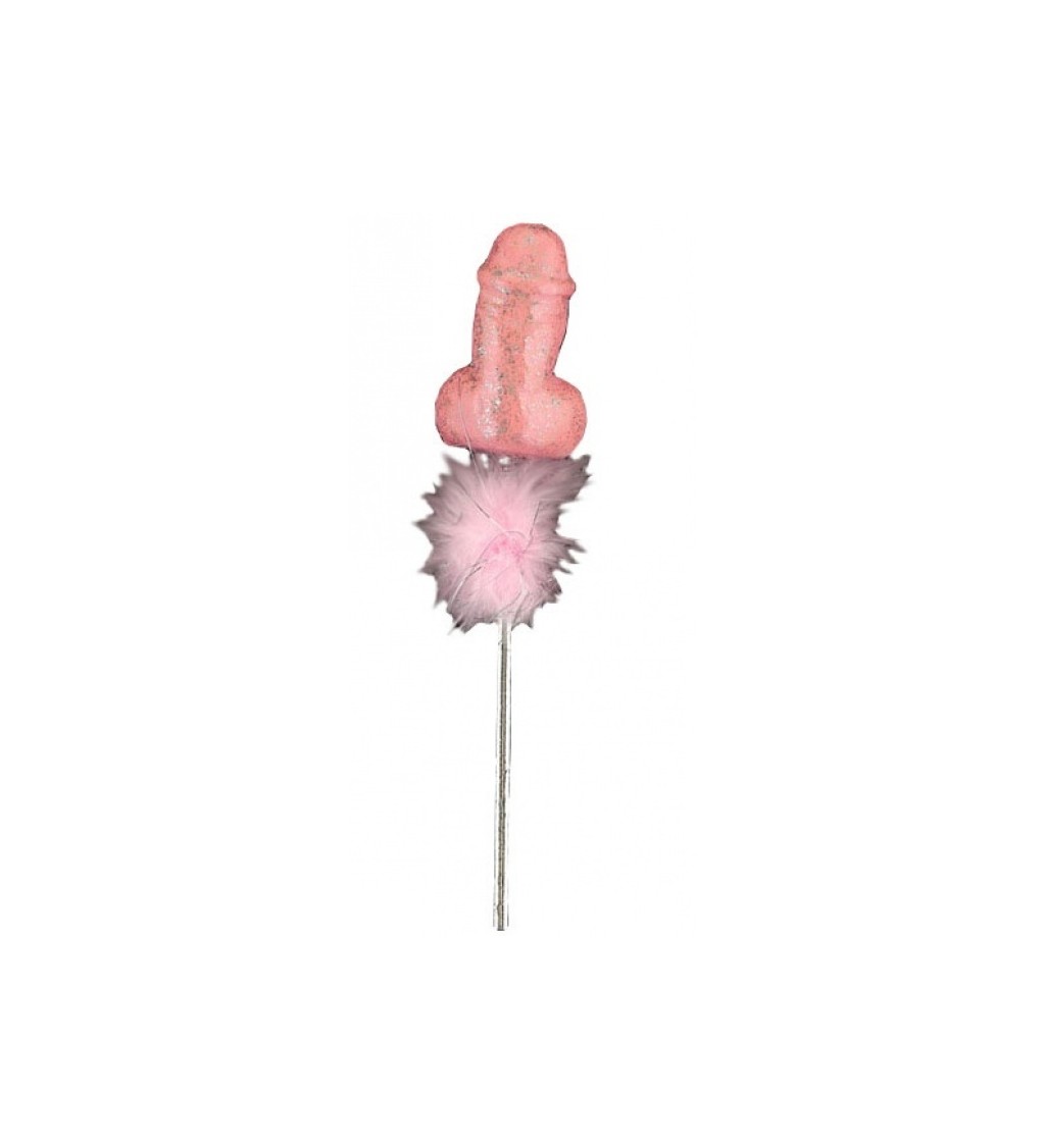Hůlka s penisem - světle růžová
