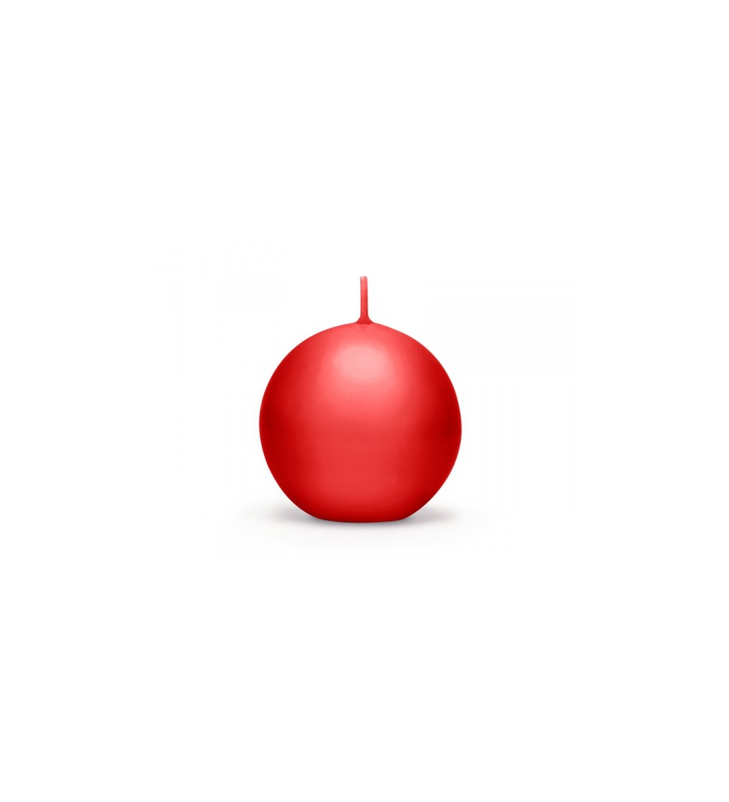 Svíčka koule - červená 6 cm