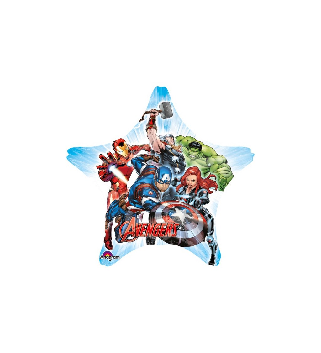 Velký fóliový balónek Avengers - hvězda