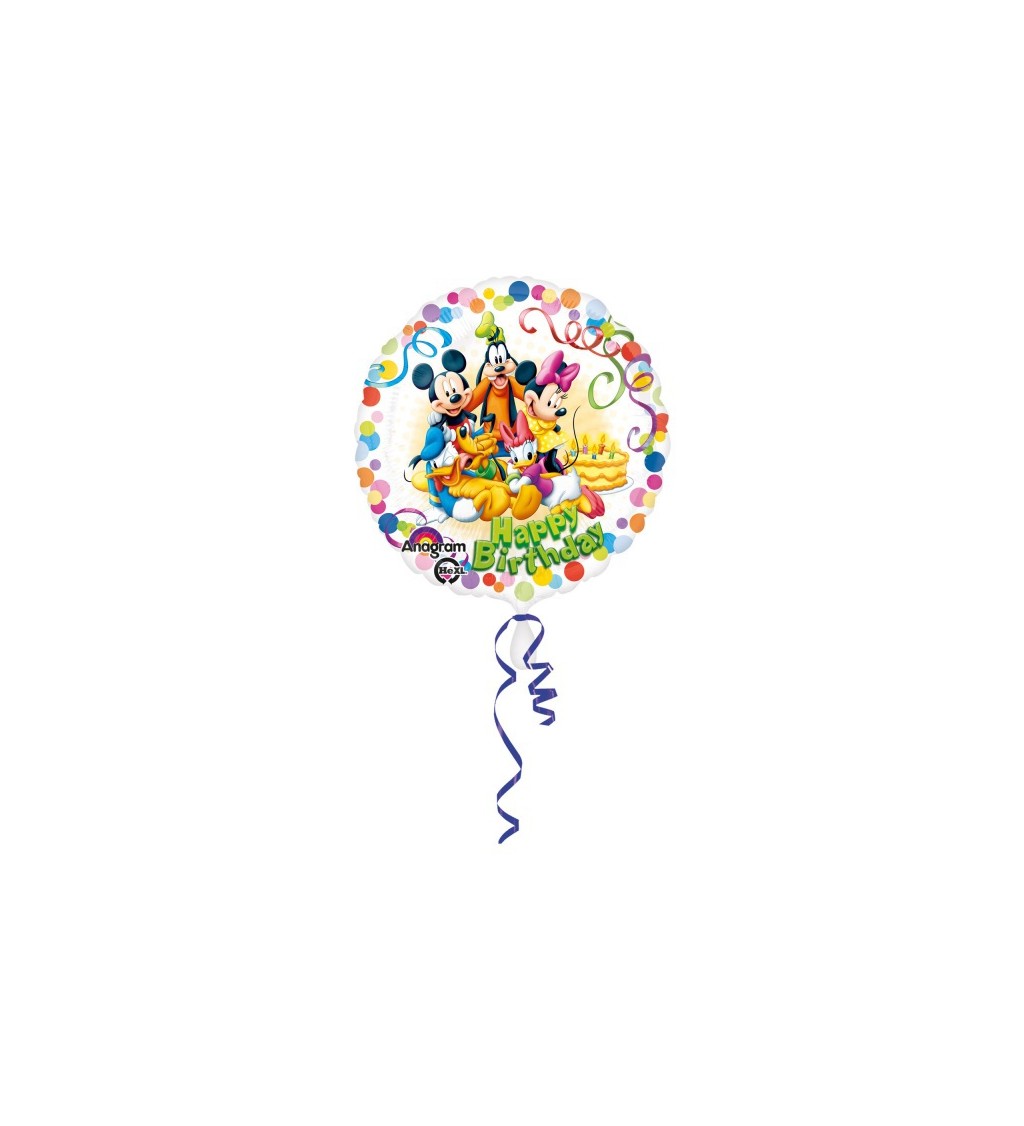 Fóliový balónek Narozeniny s Mickey mousem a kamarády II
