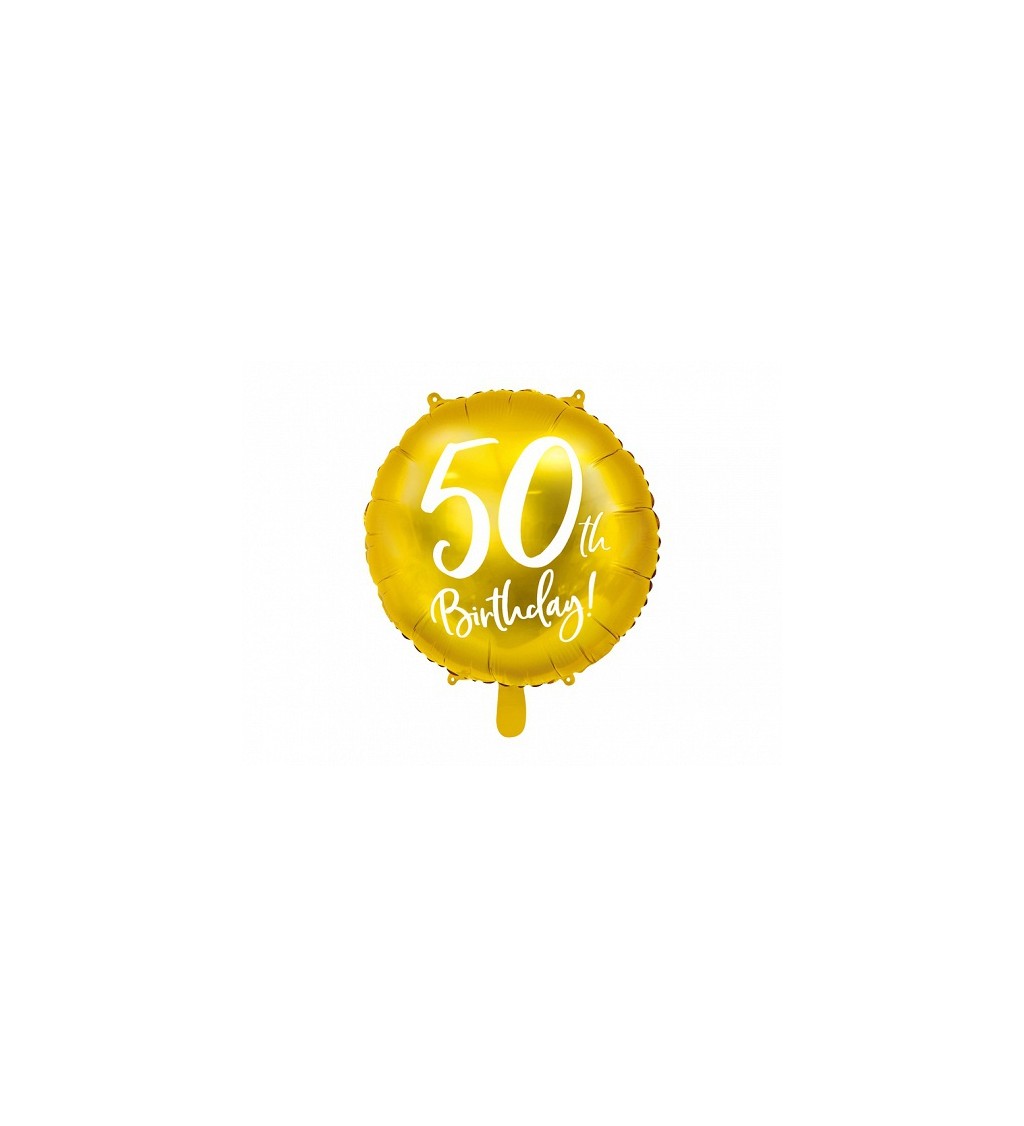 Fóliový balónek 50th Birthday - zlatý