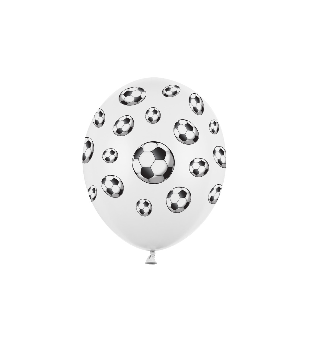 Balónky pastelové bílé - fotbal - 50 ks