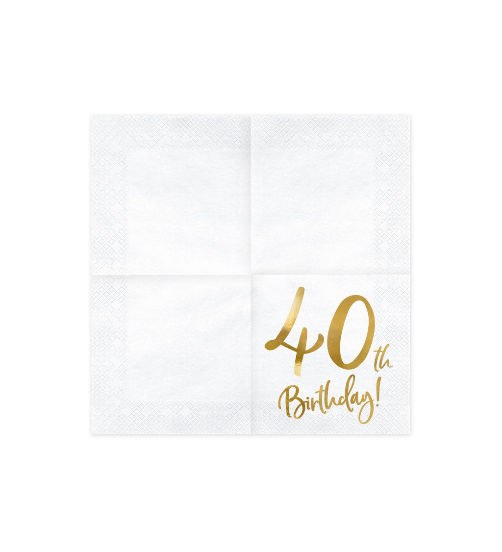 Bílé ubrousky - 40. narozeniny