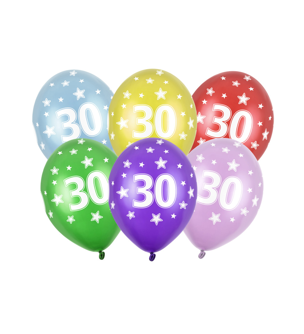 Balení metalických balónků - číslo 30 - 50 ks