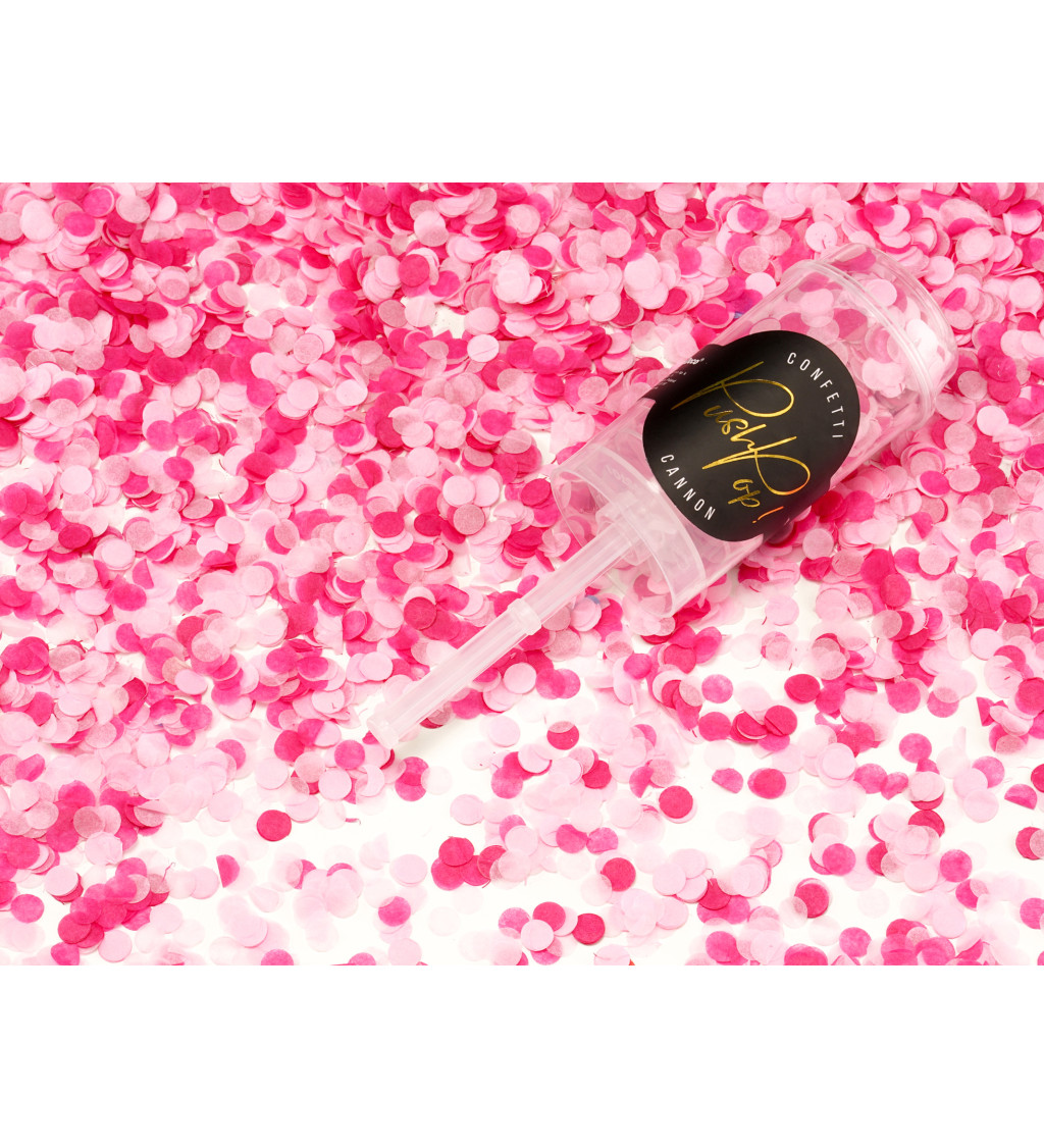 Vystřelovací konfety push pop růžové