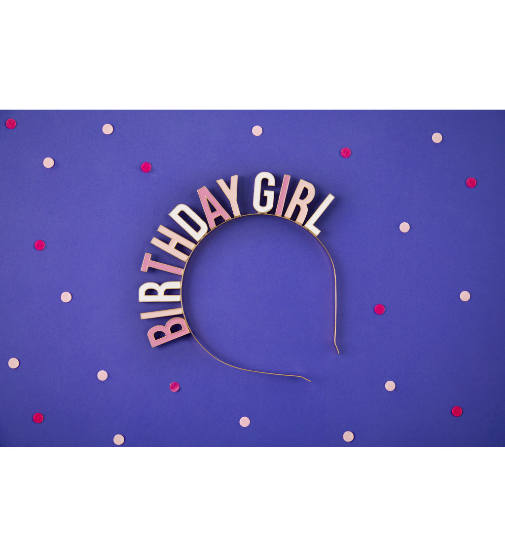Metalická čelenka Birthday Girl