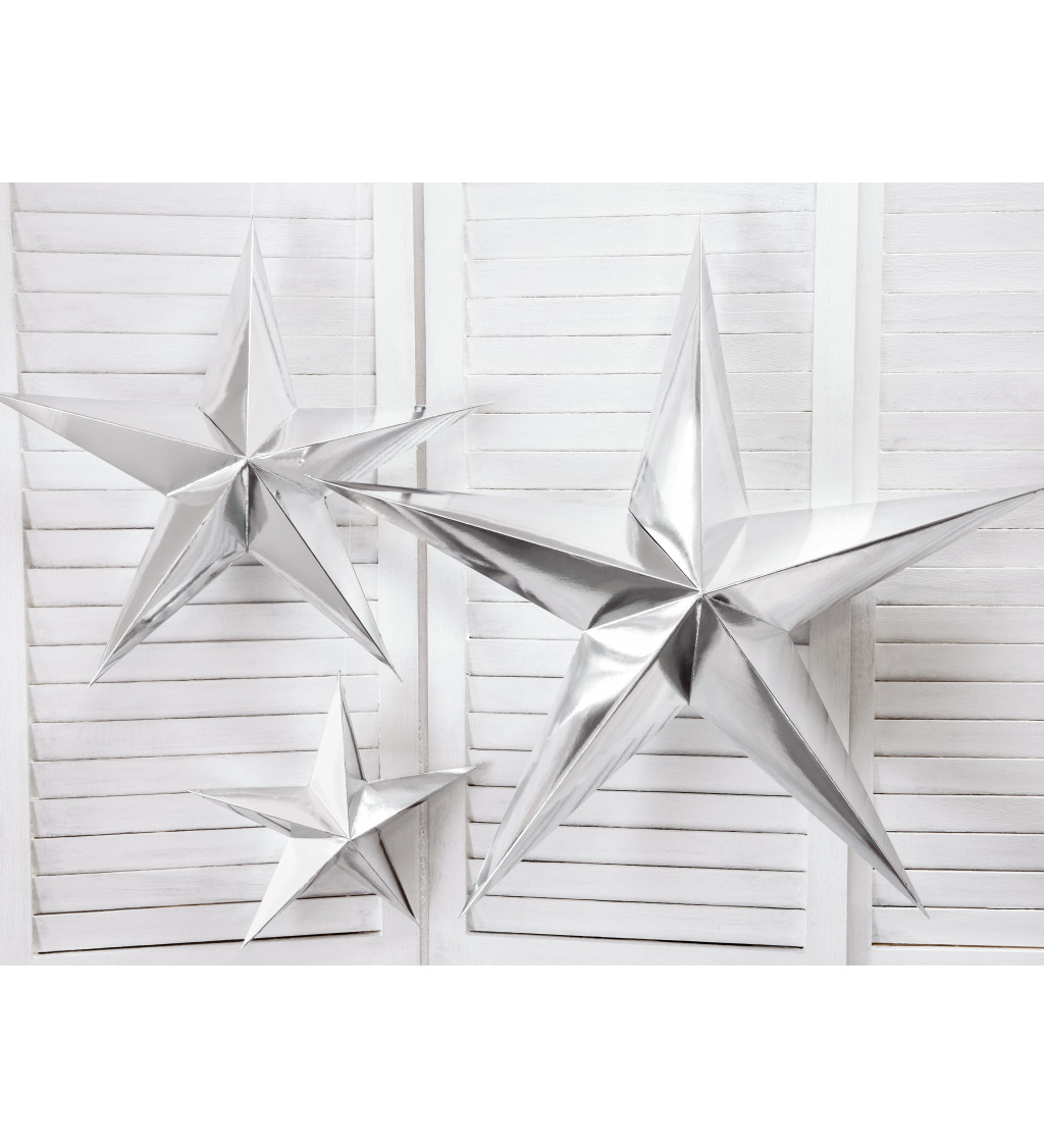 Papírová hvězda - stříbrná 45cm