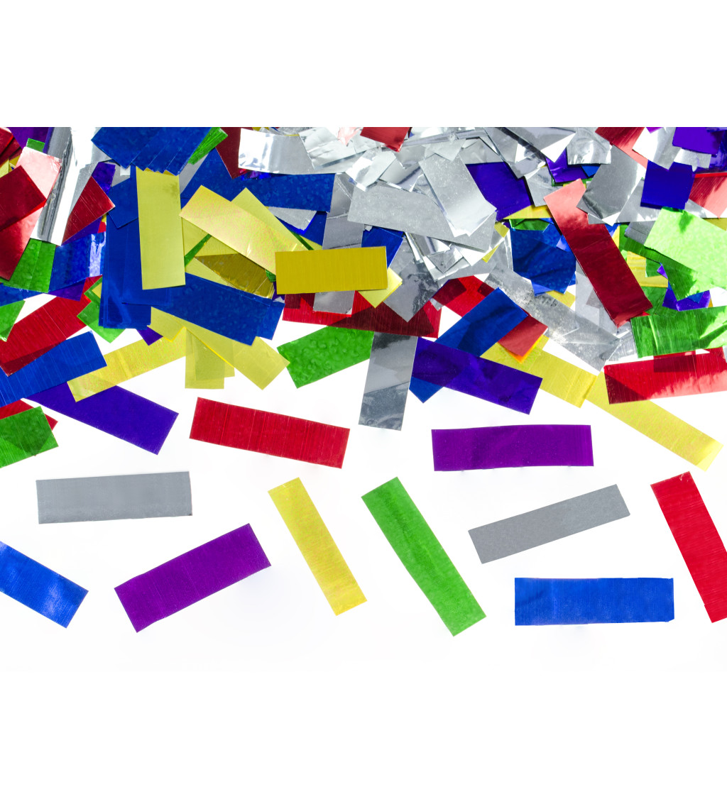 Vystřelovací konfety proužky - barevné