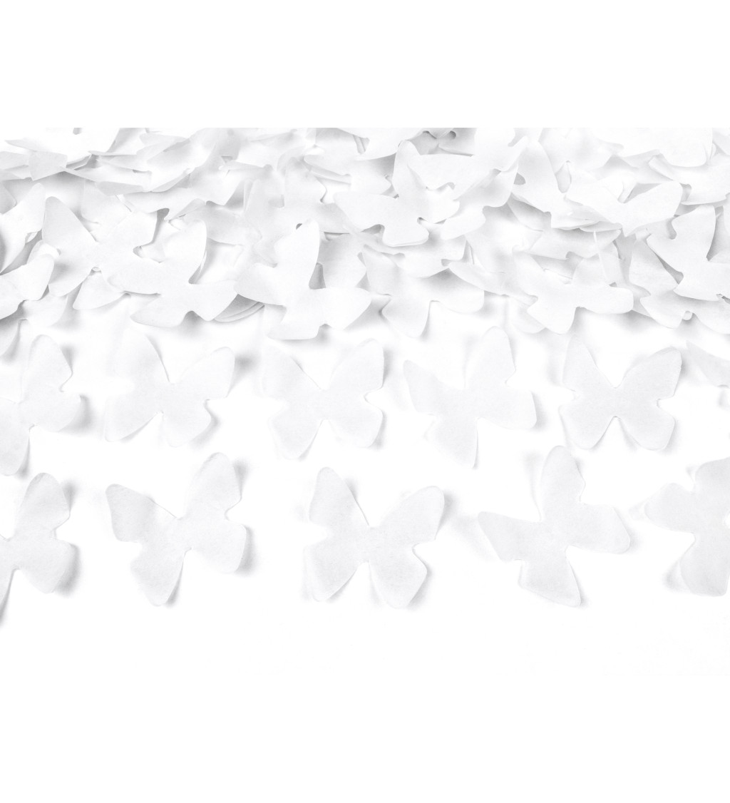 Vystřelovací konfety motýlci - bílé