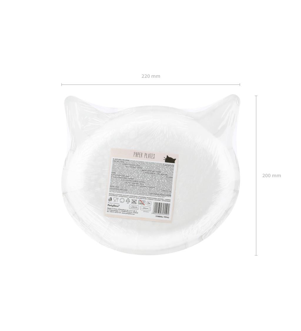 Papírové talířky - kočka