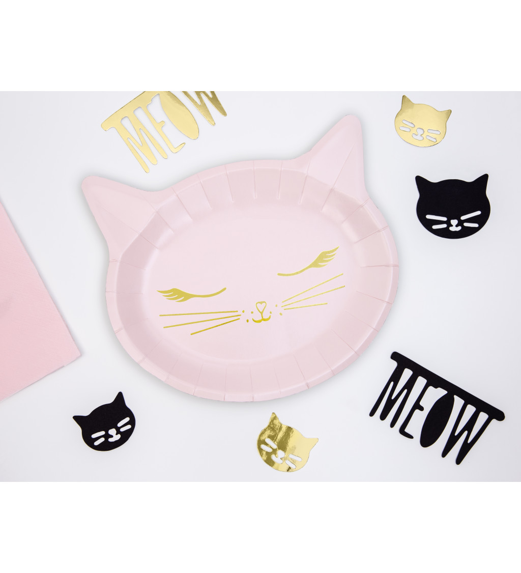 Papírové talířky - kočka
