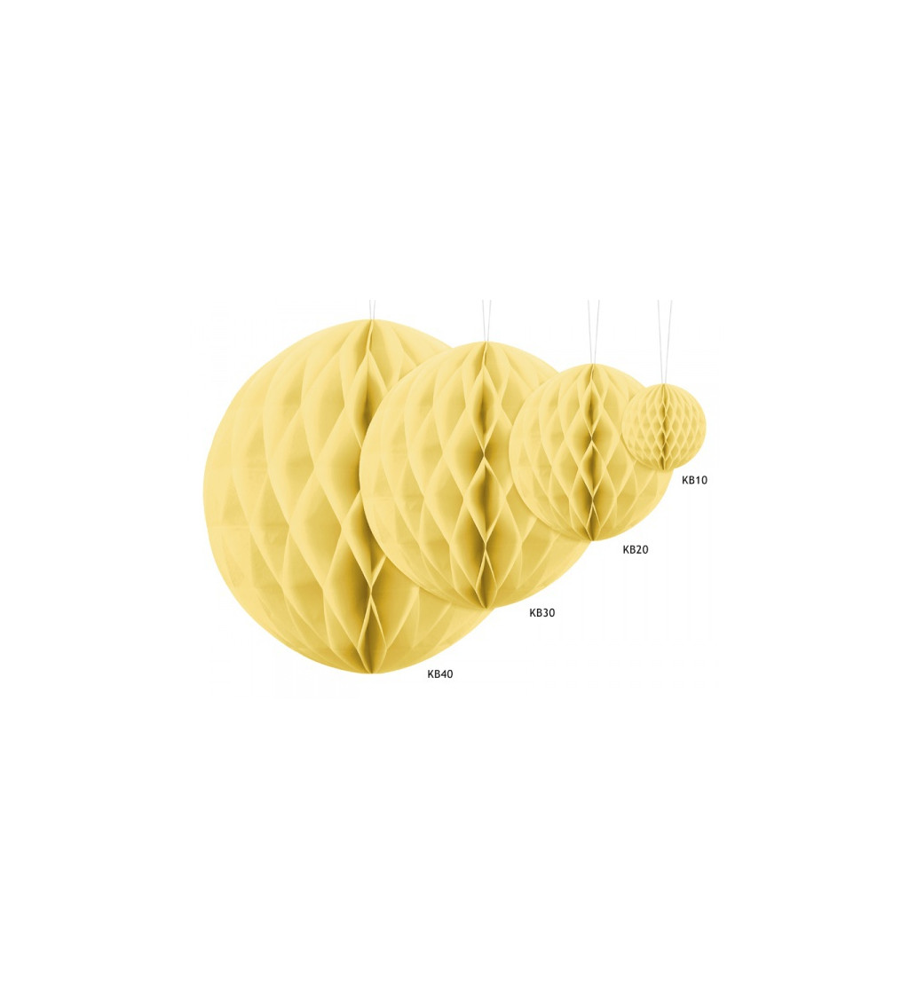 Papírová koule - světle žlutá, 40 cm