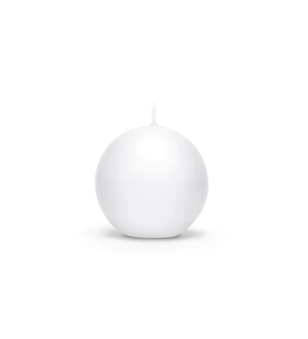 Svíčka koule - bílá 6cm
