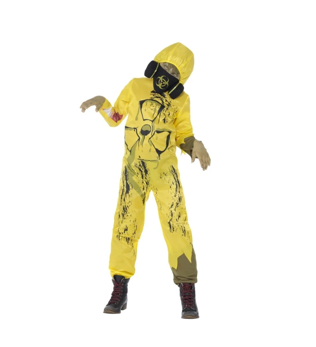 Dětský kostým "Toxický hazard" žlutý