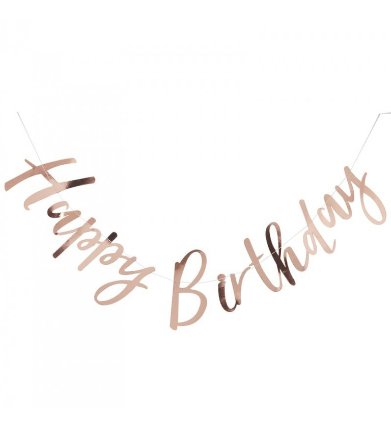 Banner - Happy Birthday - rosegold